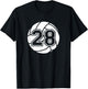 Volleyball Player #28 Volleyball Parent Jersey Number 28 T-Shirt - T-Shirt | Black