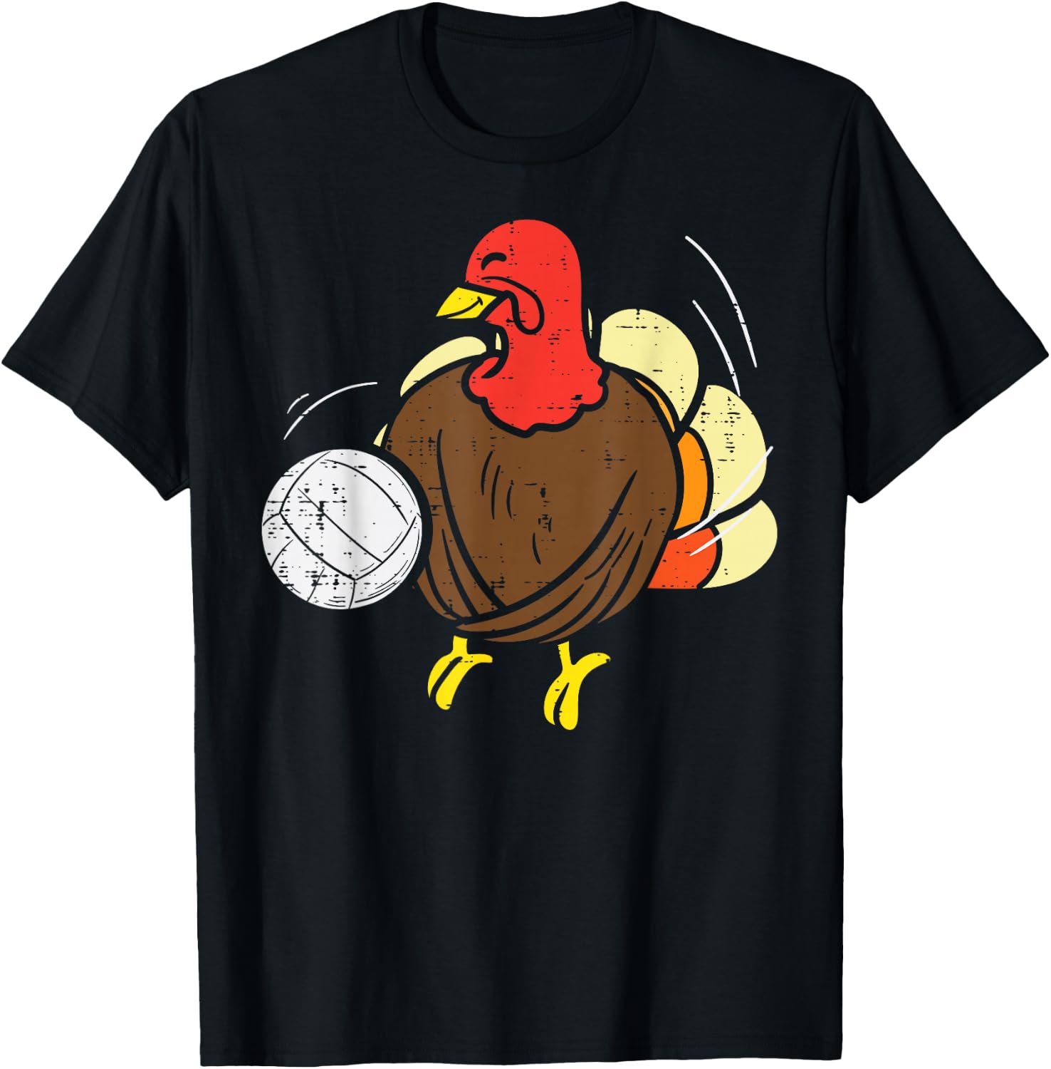 Turkey Volleyball Funny Thanksgiving Sport Player Women Girl T-Shirt - T-Shirt | Black