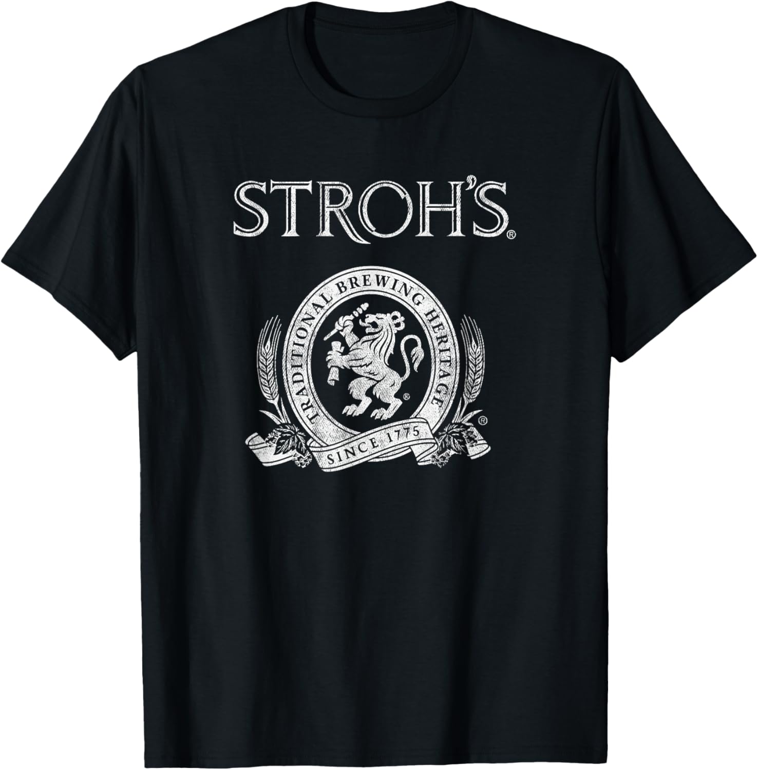 Stroh's Vintage Style - Pale Logo T-Shirt - T-Shirt | Black