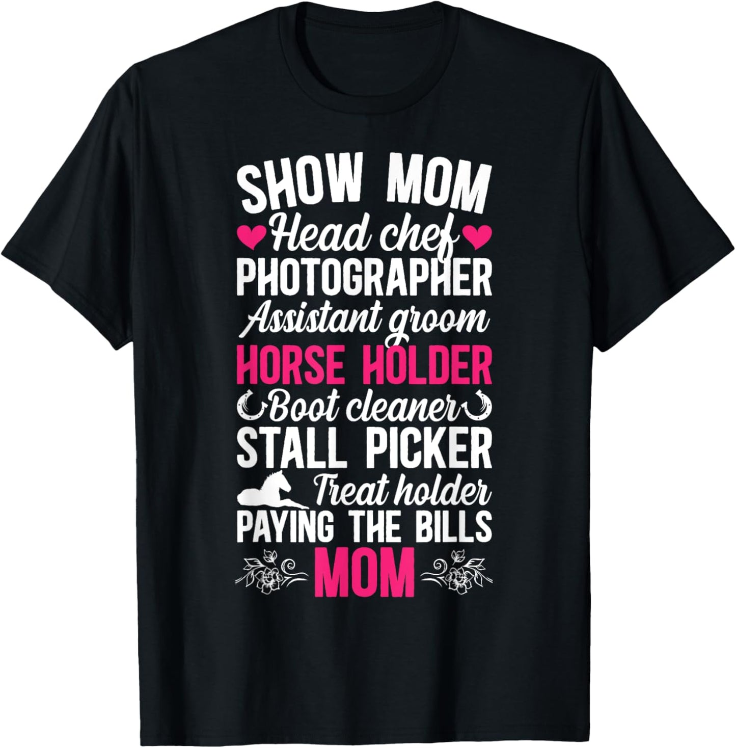 Horse Show Mom Definition Equestrian Mother T-Shirt - T-Shirt | Black