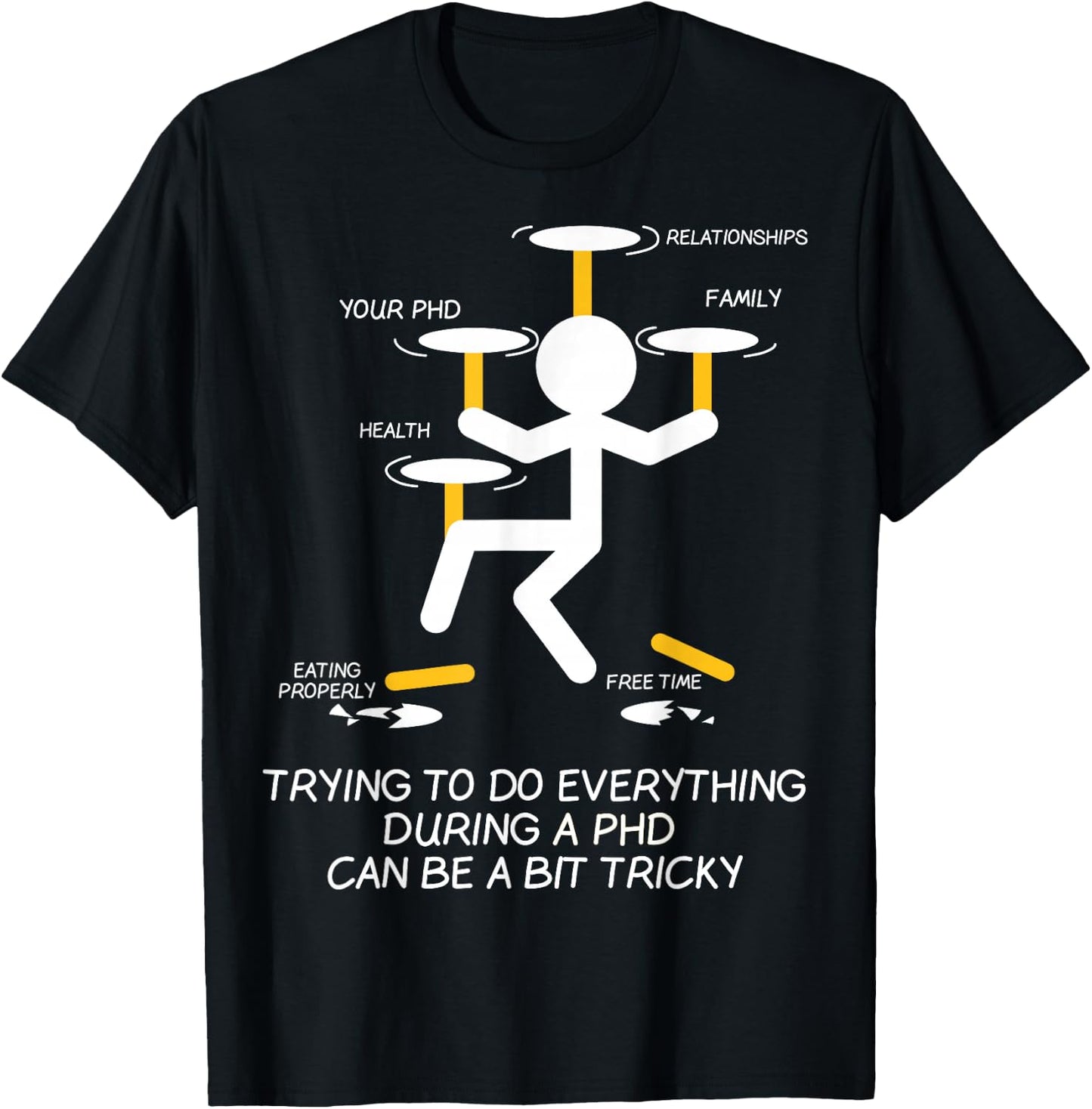 Ph.D PHD Phinished Graduate Student Funny Graduation Gift T-Shirt - T-Shirt | Black