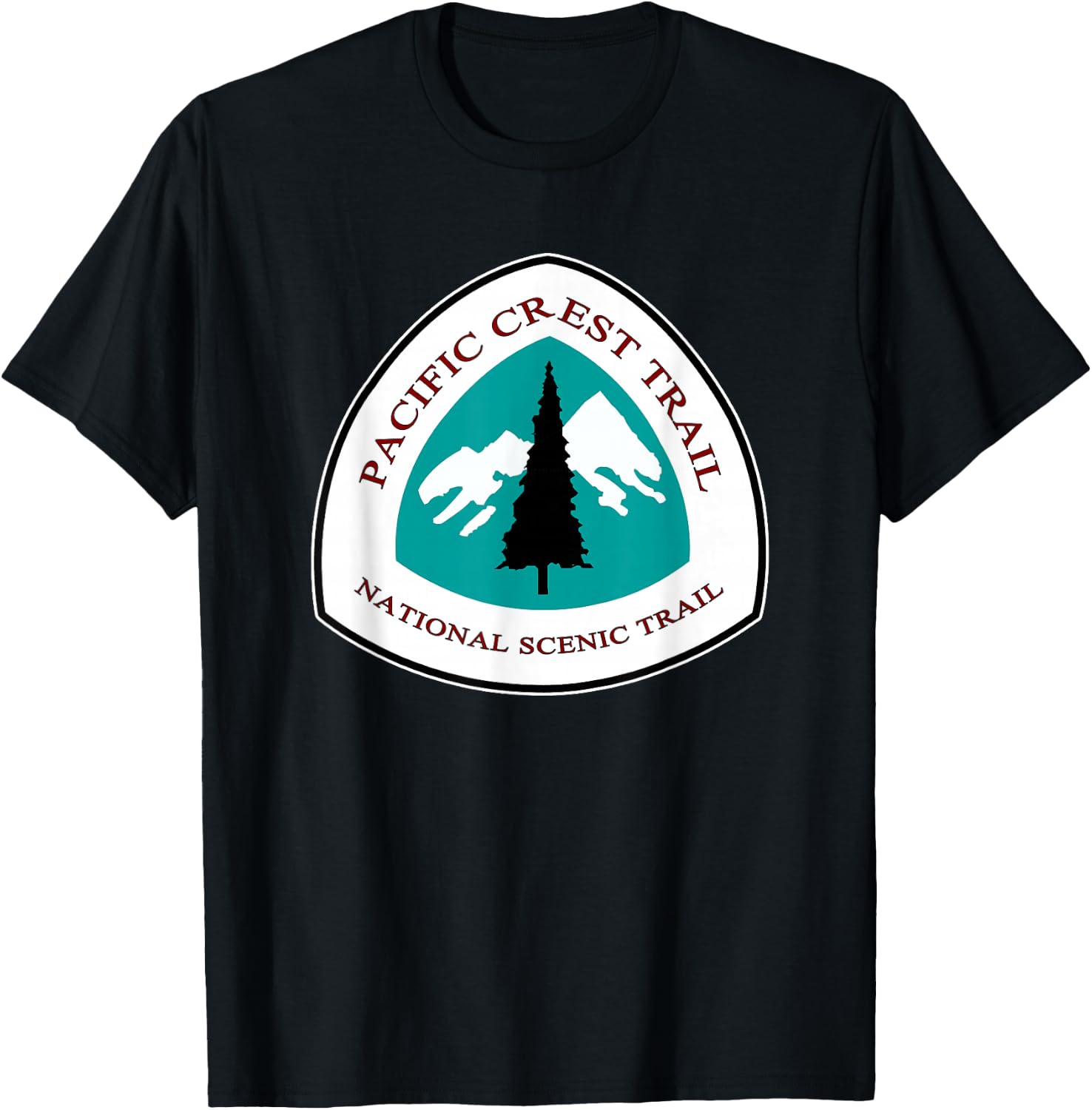 RangerTees Pacific Crest Trail Marker -Adults Black Short Sleeve Classic Fit Cotton Blend Small T-Shirt - T-Shirt | Black