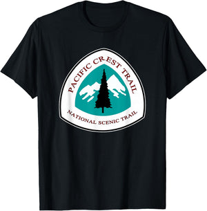 RangerTees Pacific Crest Trail Marker -Adults Black Short Sleeve Classic Fit Cotton Blend Small T-Shirt - T-Shirt | Black
