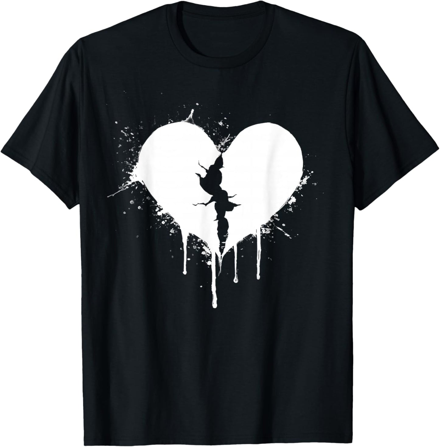 Broken Heart Emo Grunge Aesthetic Gothic Fashion T-Shirt - T-Shirt | Black