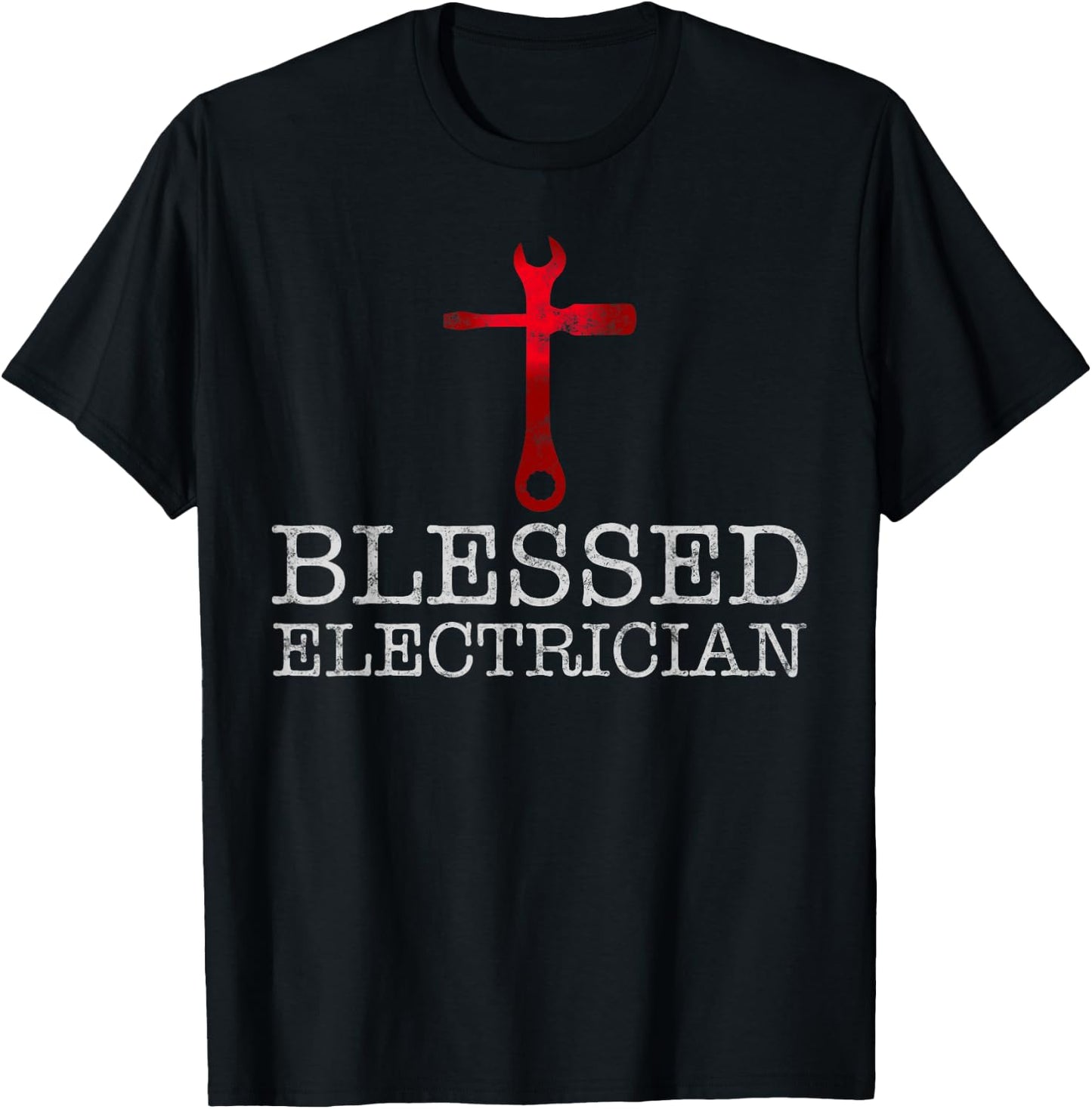 Blessed Electrician Gift Christian Electrician T-Shirt - T-Shirt | Black