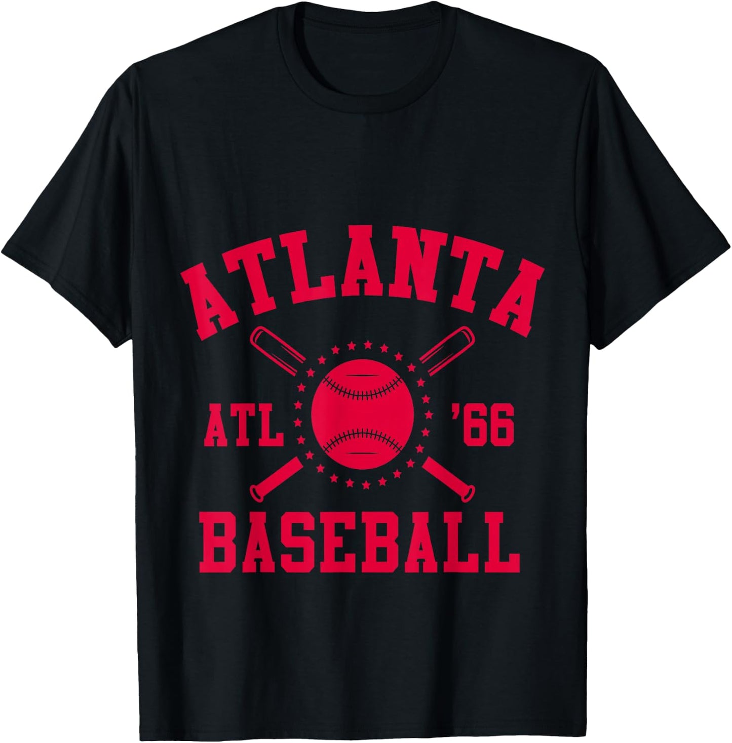 Atlanta Baseball | ATL Vintage Brave Retro T-Shirt - T-Shirt | Black