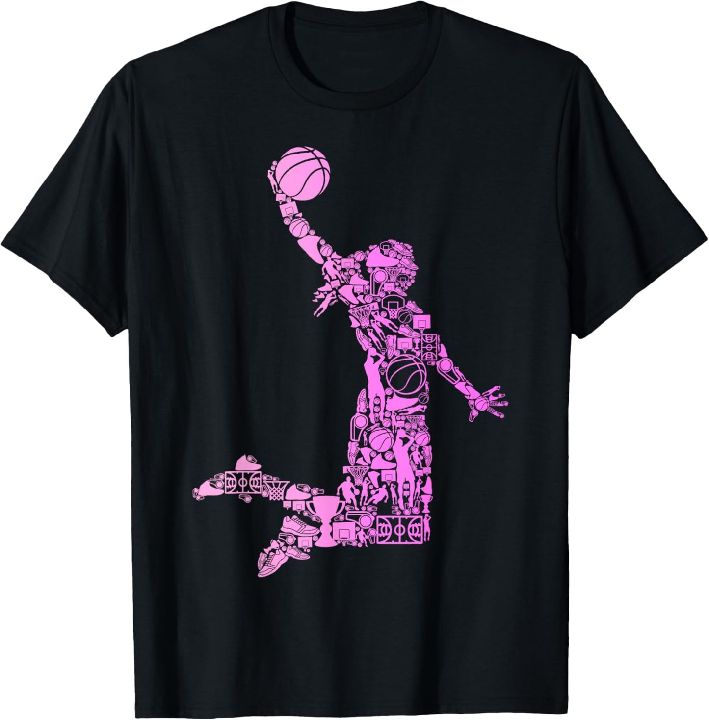 Basketball Girl Women Kids T-Shirt - T-Shirt | Black