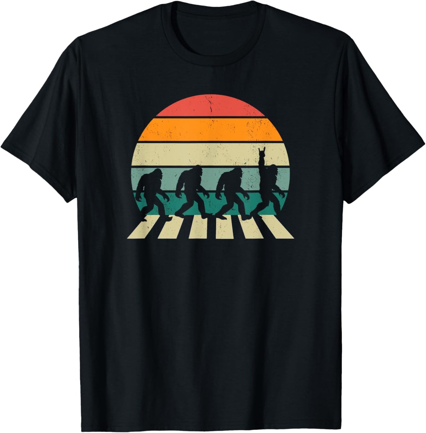 Funny Yeti Sasquatch Bigfoot Road To The Abbey Band Parody T-Shirt - T-Shirt | Black