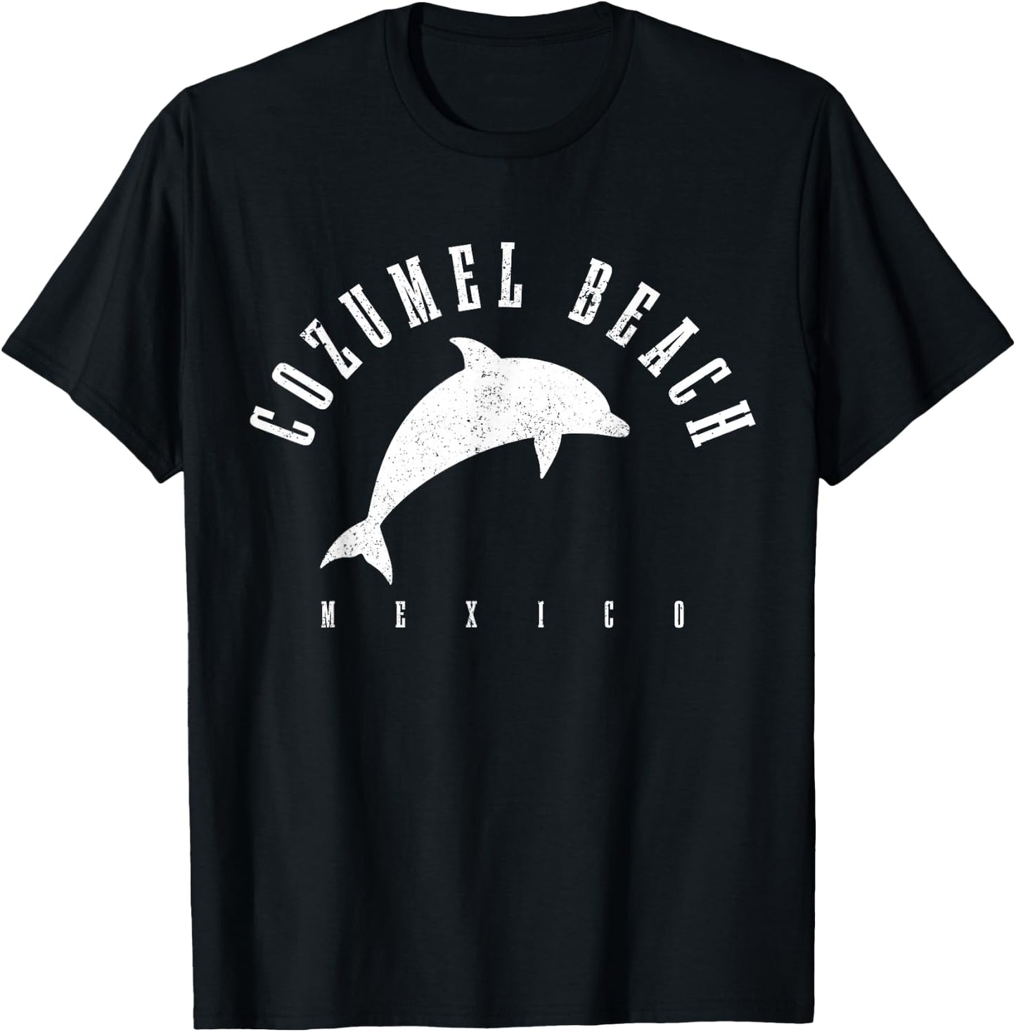 Cozumel Beach Mexico Vintage Dolphin Scuba Diving Vacation T-Shirt - T-Shirt | Black