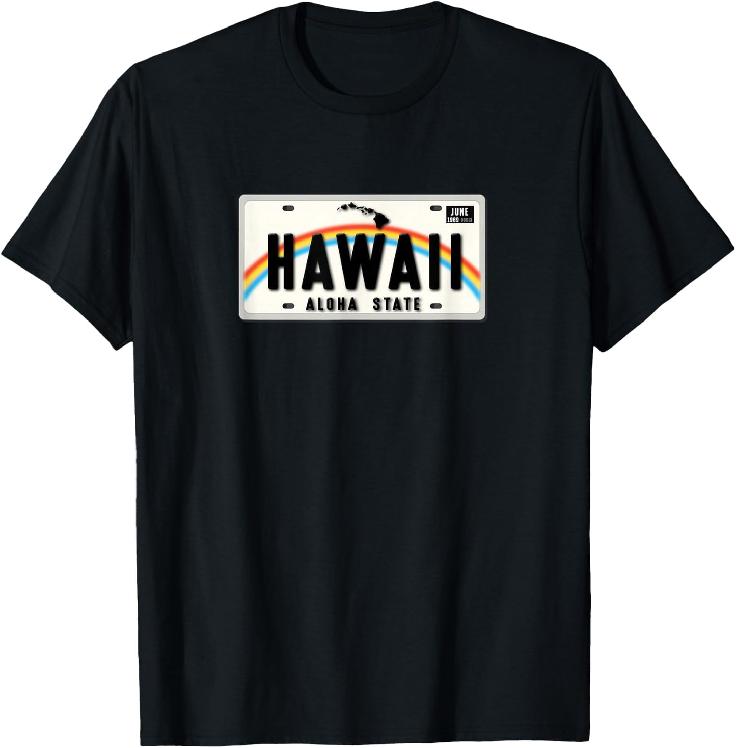 Hawaii Aloha State License Plate T-Shirt - T-Shirt | Black