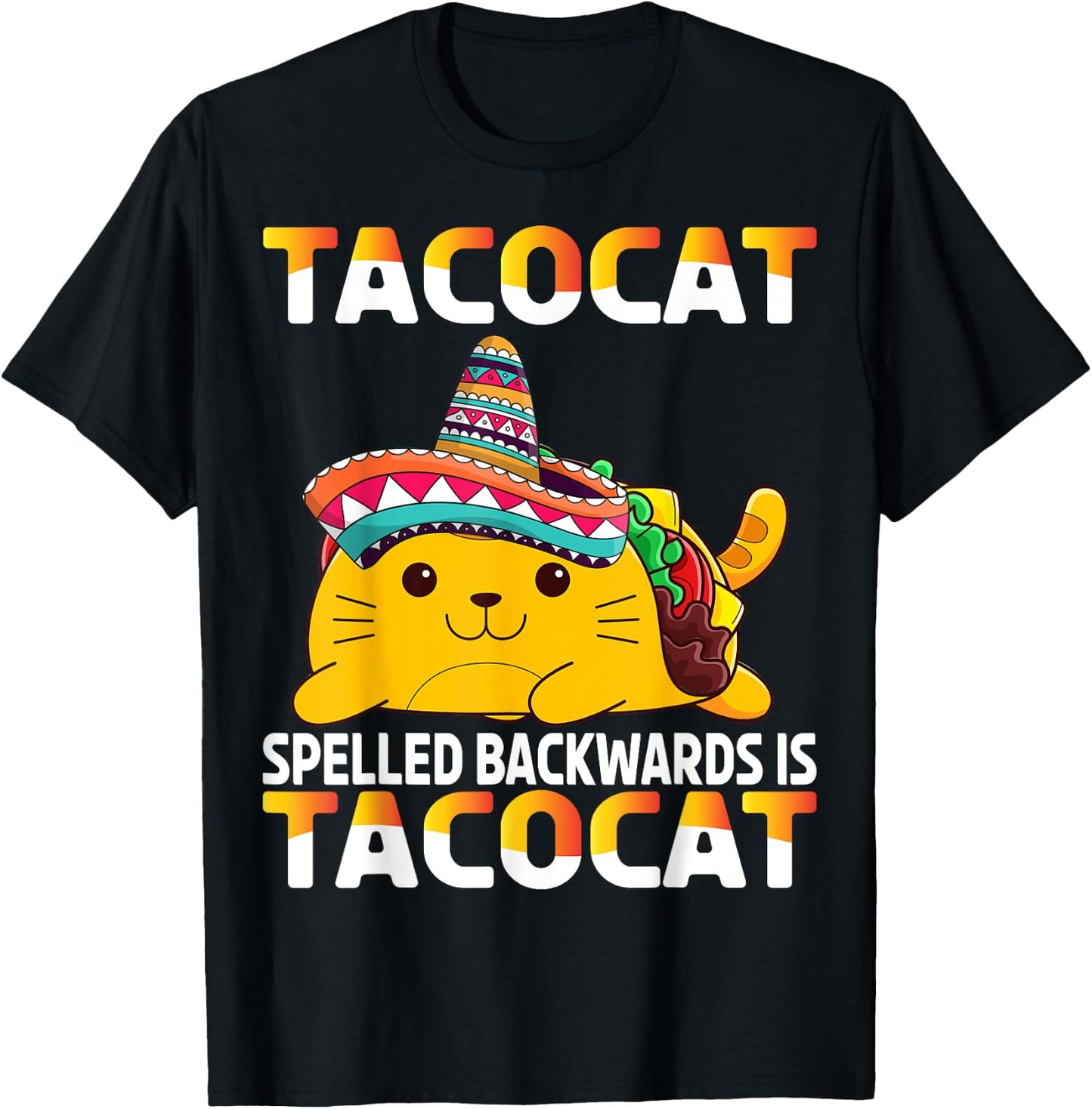 Tacocat Spelled Backward Is Tacocat Taco Cat Women Girls Kids T-Shirt - T-Shirt | Black
