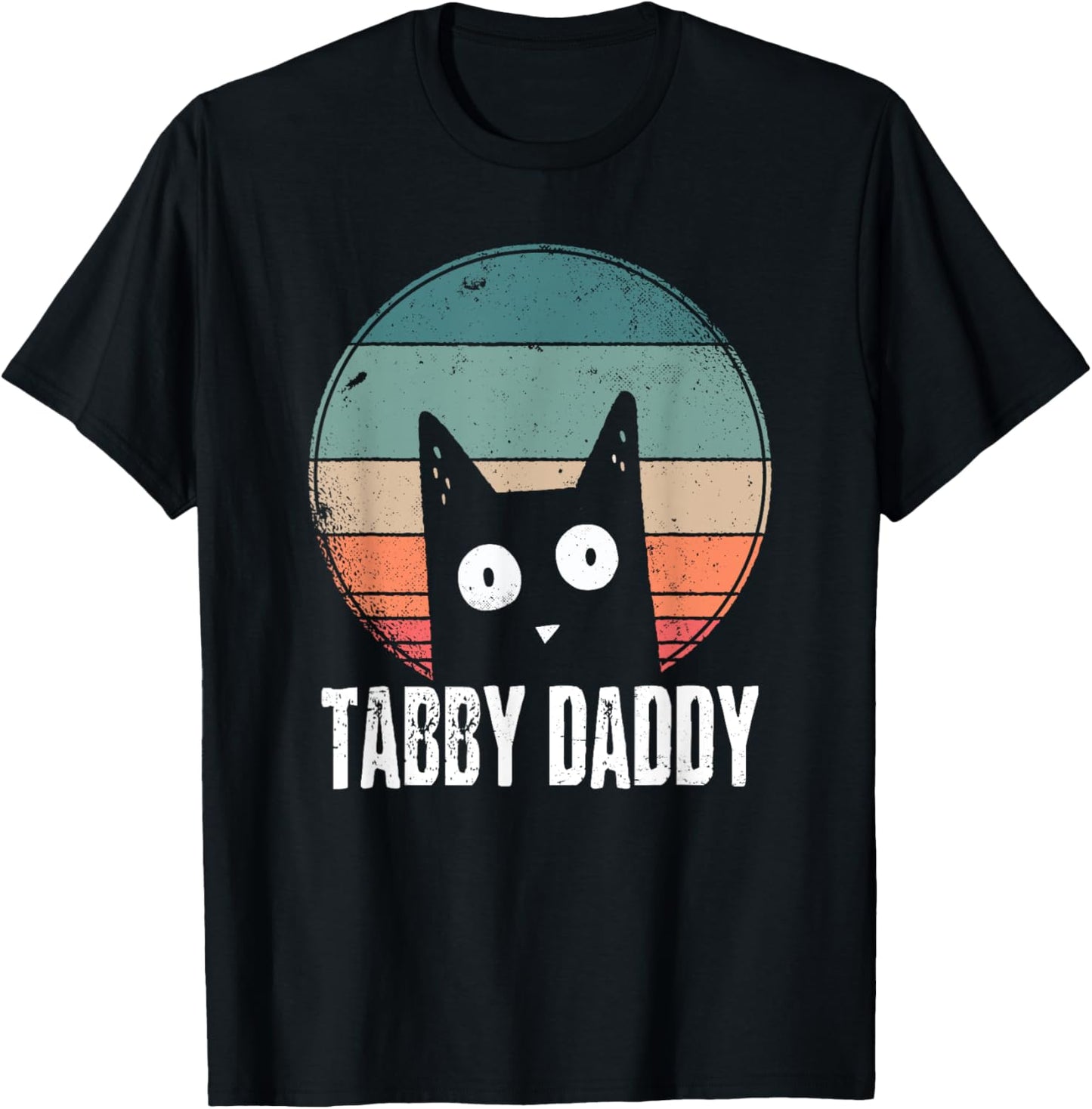 Tabby Daddy Cat Daddy Orange Kitty Vintage Retro 2021 T-Shirt - T-Shirt | Black