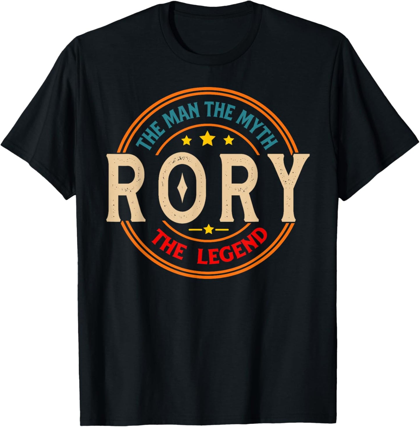 RORY The Man The Myth The Legend Vintage Personalized T-Shirt - T-Shirt | Black