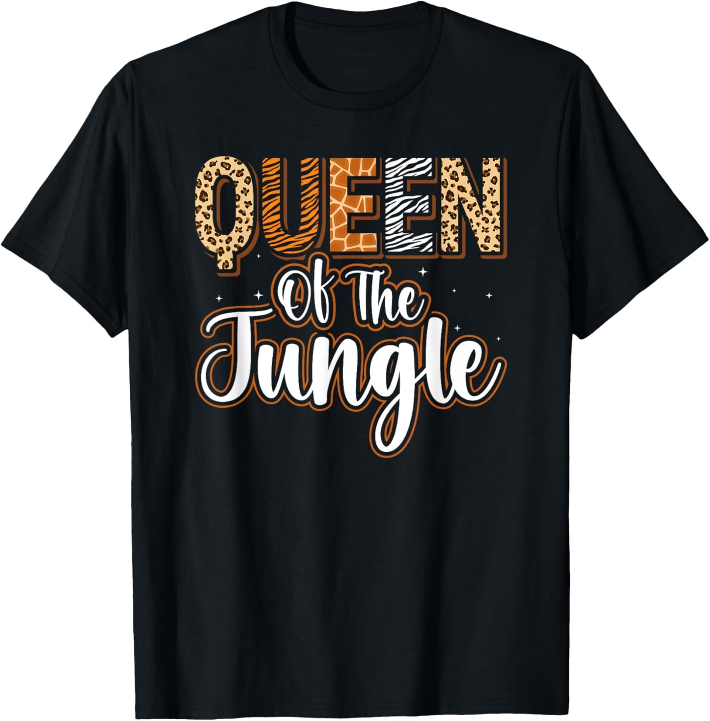 Queen Of The Jungle Zoo Birthday Safari Jungle Animal T-Shirt - T-Shirt | Black