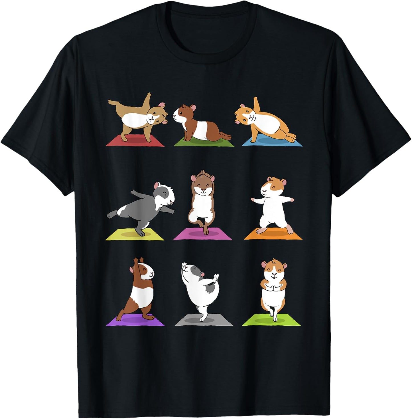 Guinea Pig Funny Guinea Pigs In Yoga Poses T-Shirt - T-Shirt | Black