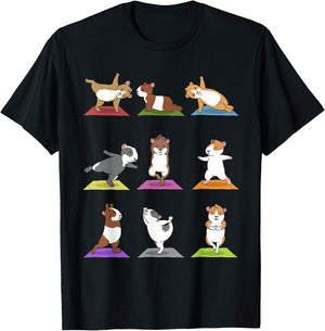 Guinea Pig Funny Guinea Pigs In Yoga Poses T-Shirt - T-Shirt | Black