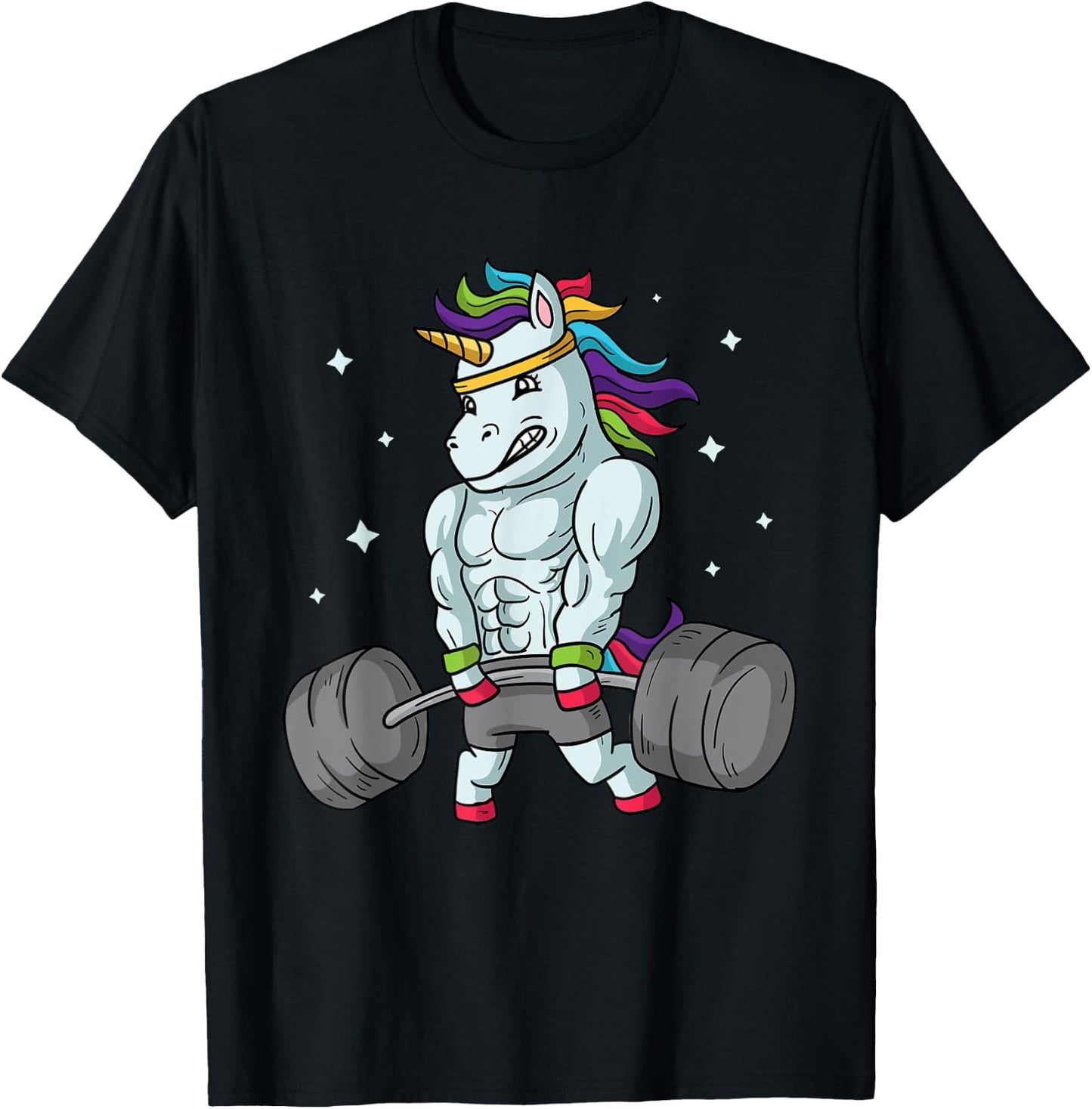 Weightlifting Unicorn - Funny Deadlift & Gym Gift T-Shirt - T-Shirt | Black