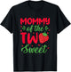 Mommy of The Two Sweet Birthday Girl Strawberry Lovers 2nd T-Shirt - T-Shirt | Black
