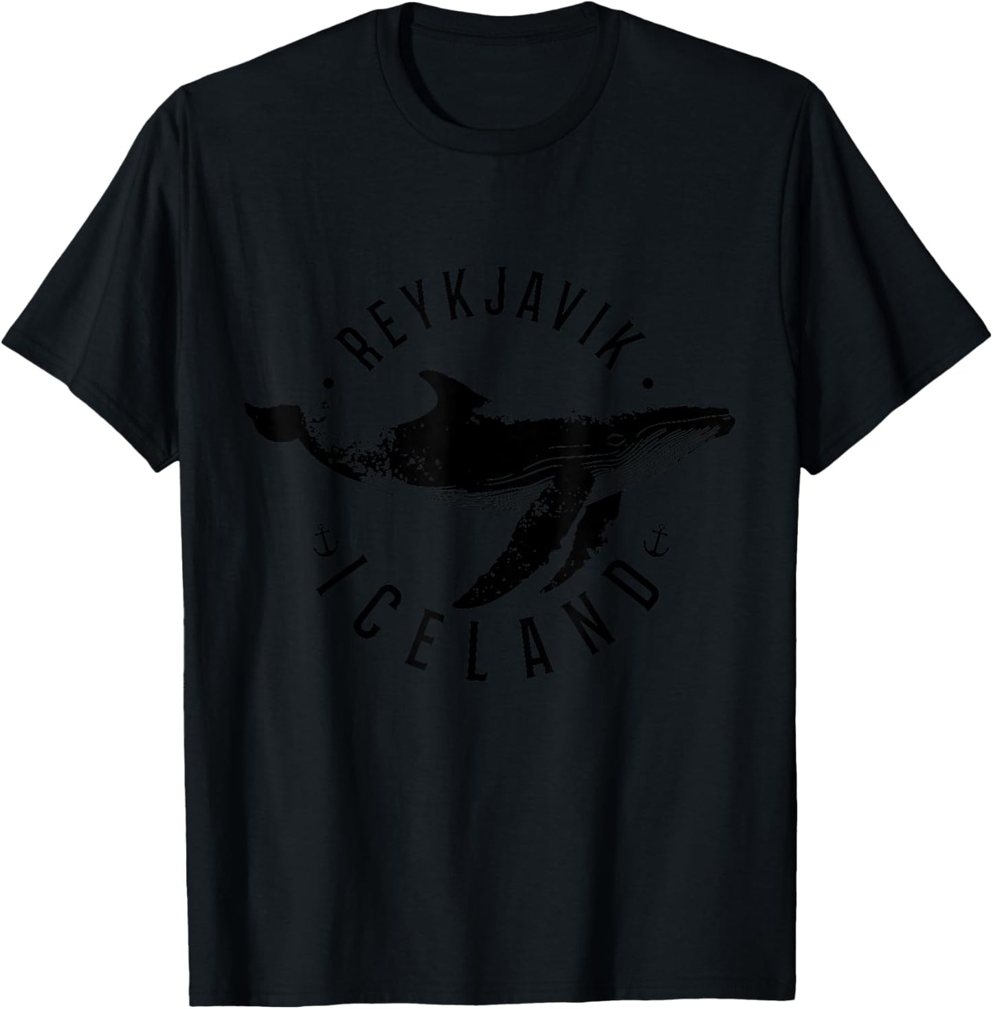 Reykjavik Iceland Souvenir Icelandic Whale Ocean T-Shirt - T-Shirt | Black
