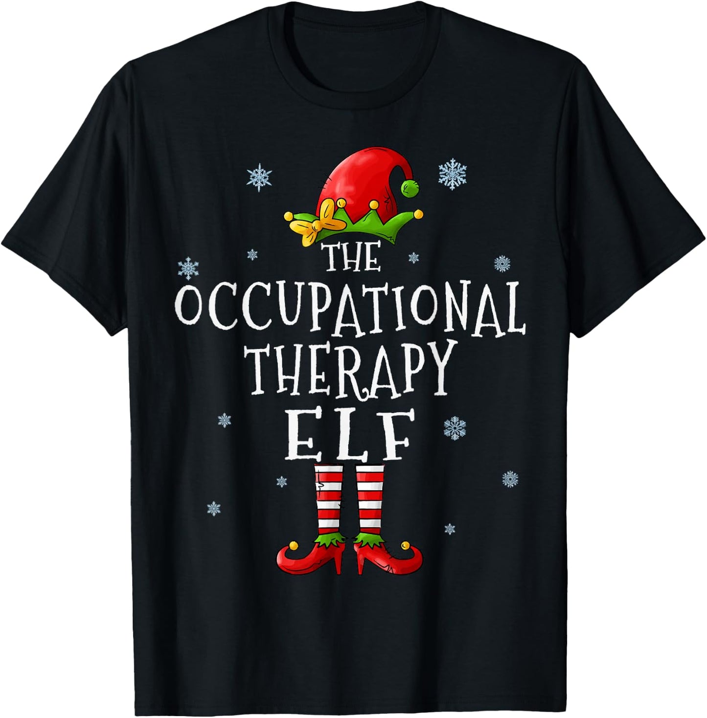 Occupational Therapy Elf Funny Groupe Matching Christmas T-Shirt - T-Shirt | Black