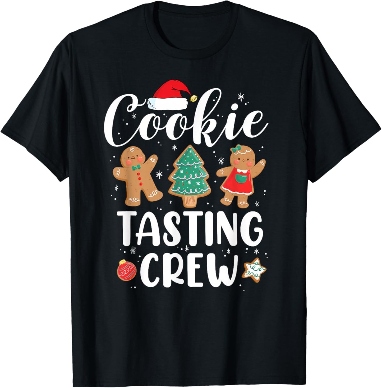 Cookie Tasting Crew Funny Pajamas Family Xmas Christmas T-Shirt - T-Shirt | Black