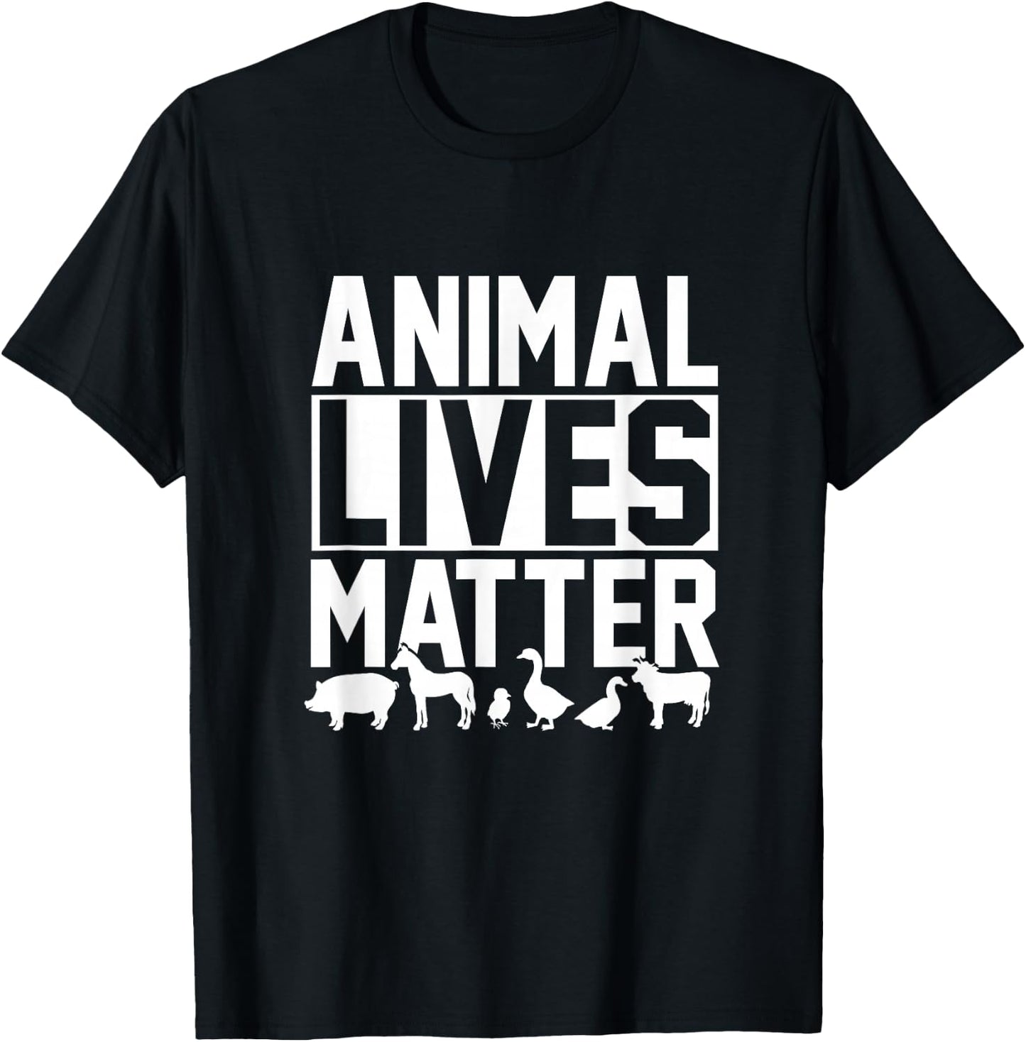 Animal Lives Matter Vegetarian T-Shirt - T-Shirt | Black