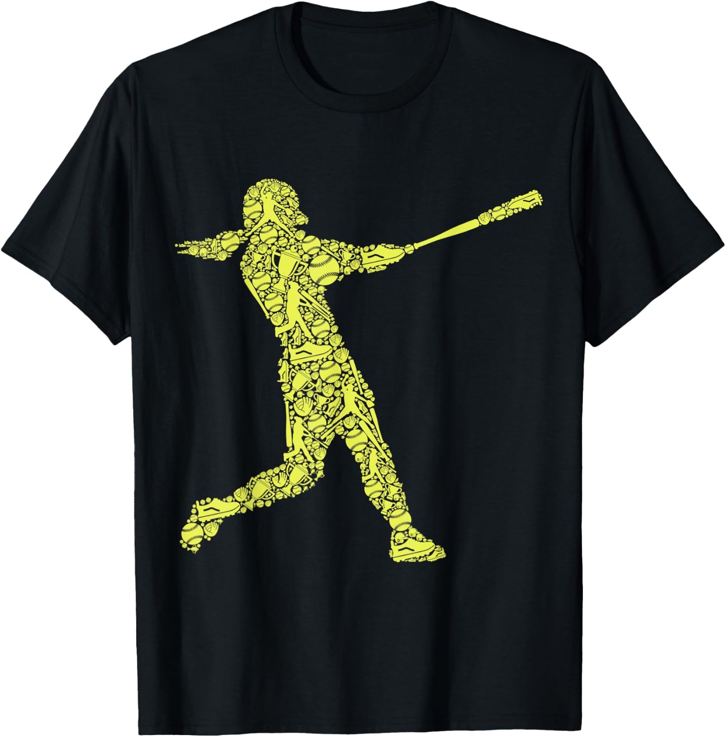 Softball Girl Women Kids Girls T-Shirt - T-Shirt | Black