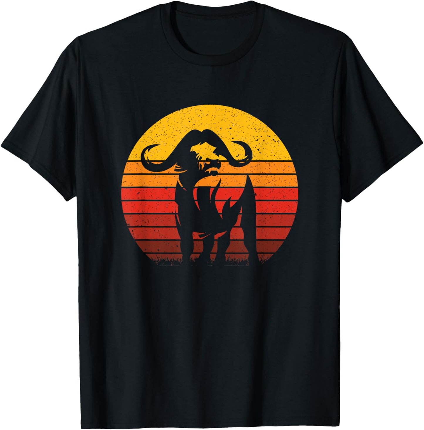 Cape Buffalo Africa Safari Animal Buffalo T-Shirt - T-Shirt | Black