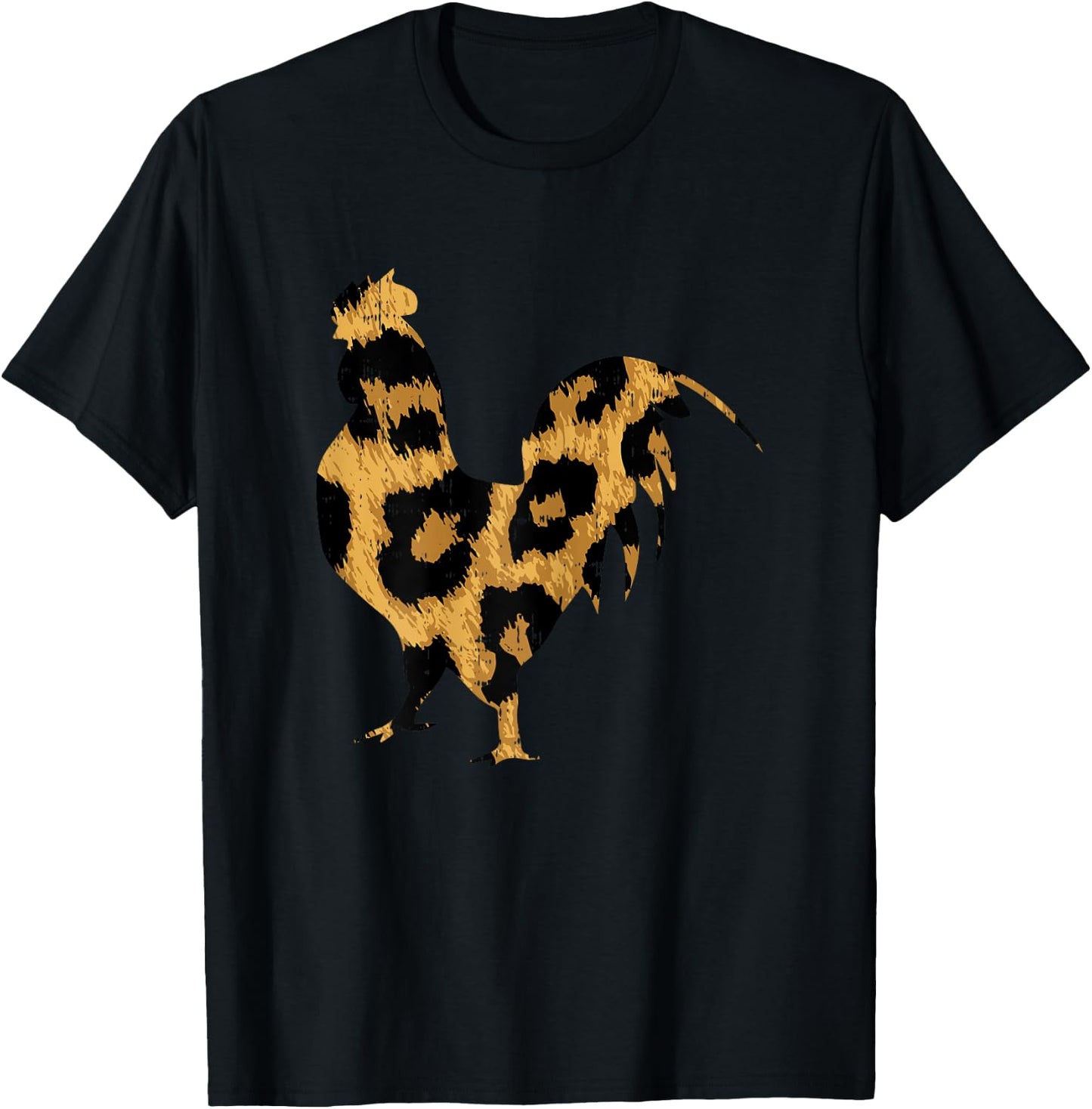 Leopard Print Cheetah Chicken Farm Farmer Women Girls Gift T-Shirt - T-Shirt | Black