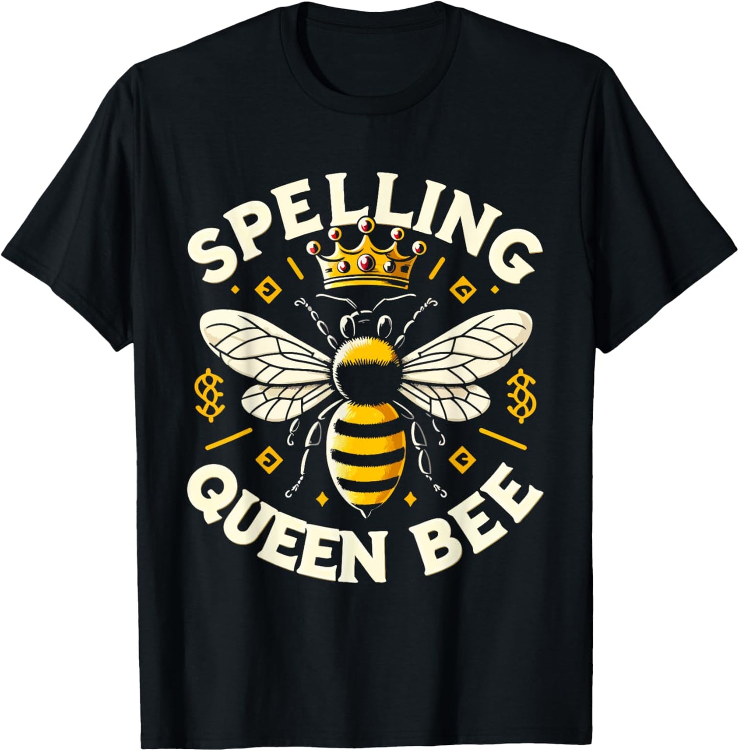 Spelling Bee Queen Graphic - Design for Spelling Champions T-Shirt - T-Shirt | Black