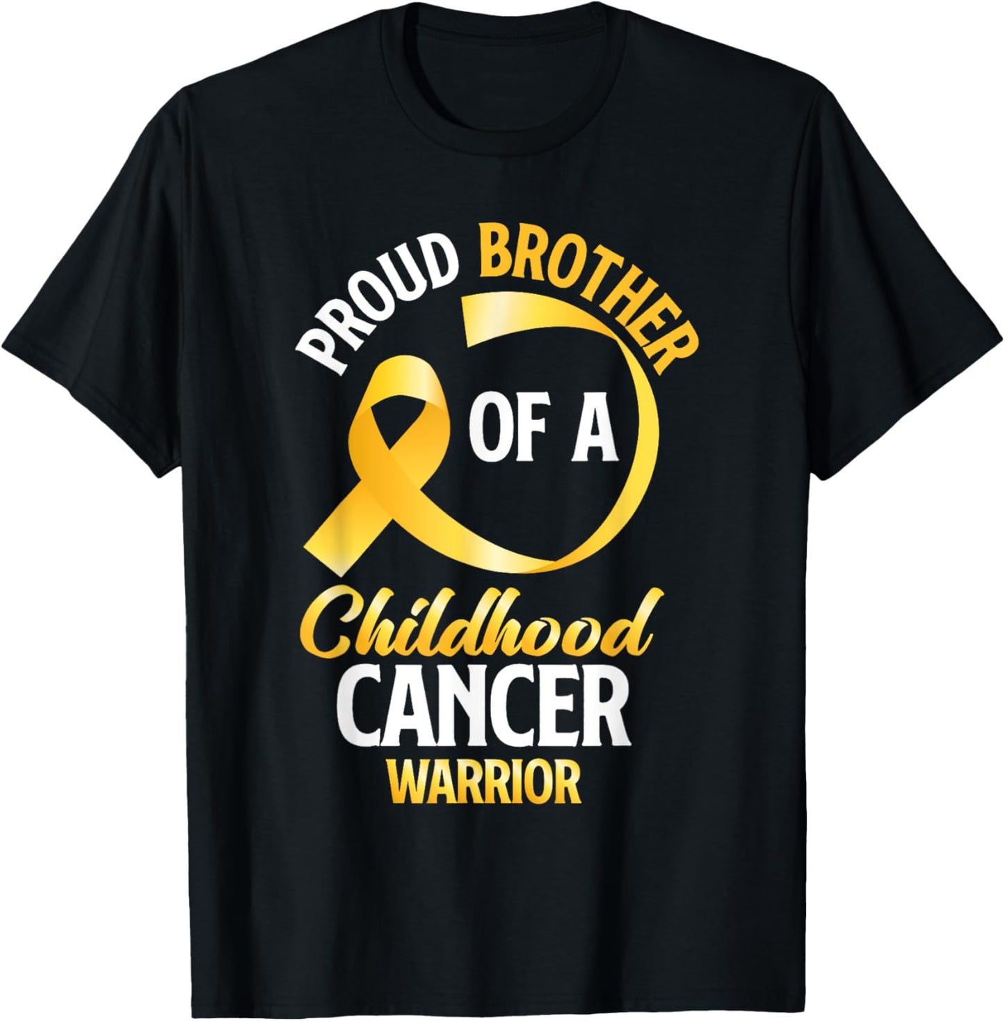 Proud Brother Of A Childhood Cancer Warrior Brother Sister T-Shirt - T-Shirt | Black