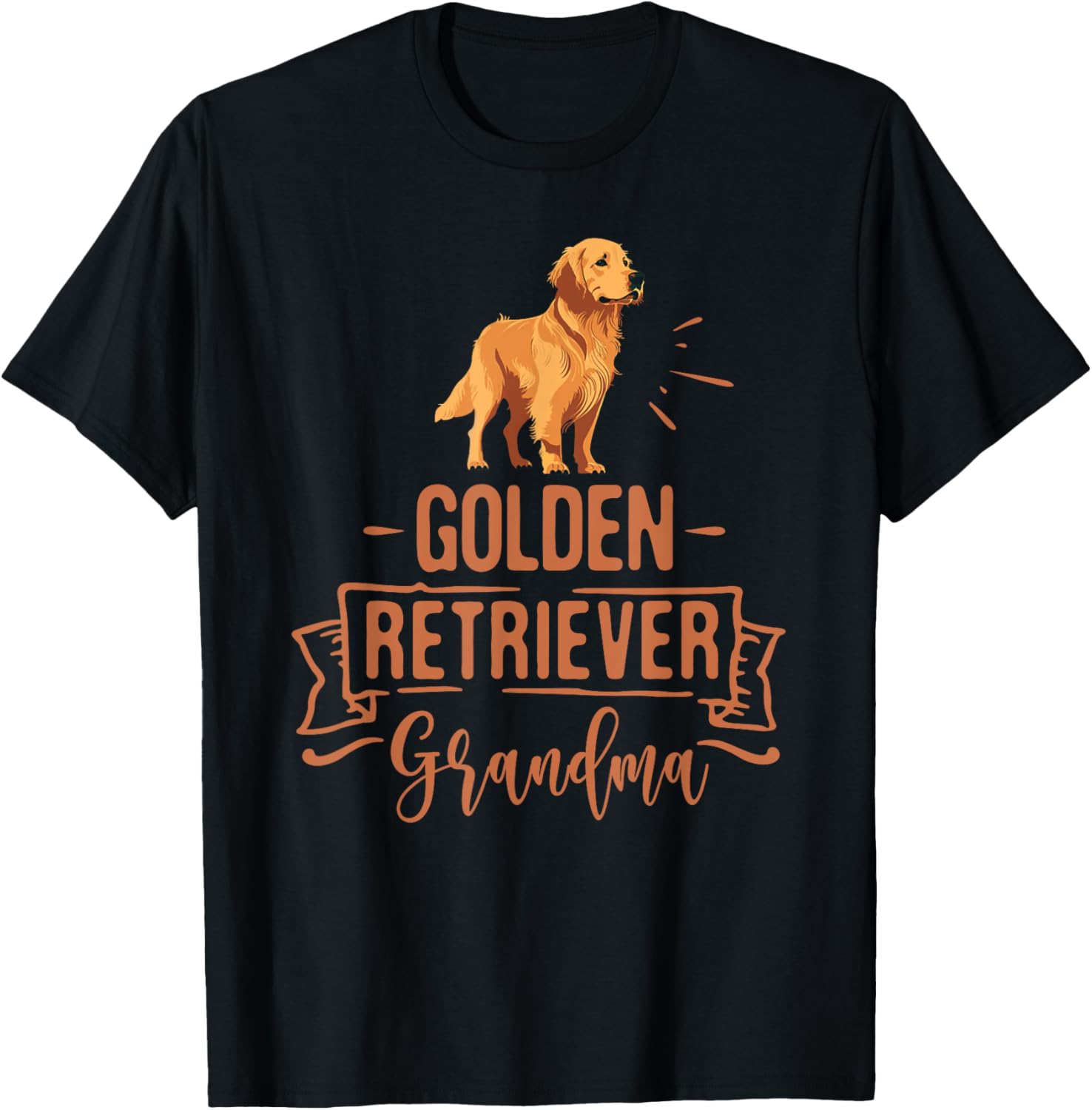 Dog Golden Retriever Grandma Vintage Golden Retriever Mom Men Women T-Shirt - T-Shirt | Black