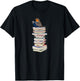 Robin Bird Reads Books Funny Garden Backyard Birds T-Shirt - T-Shirt | Black