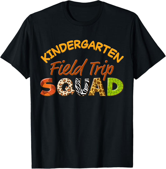 Kindergarten Students School Zoo Field Trip Squad Matching T-Shirt - T-Shirt | Black