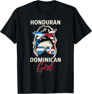 Half Dominican Half Honduran Dominican Republic Honduras T-Shirt - T-Shirt | Black