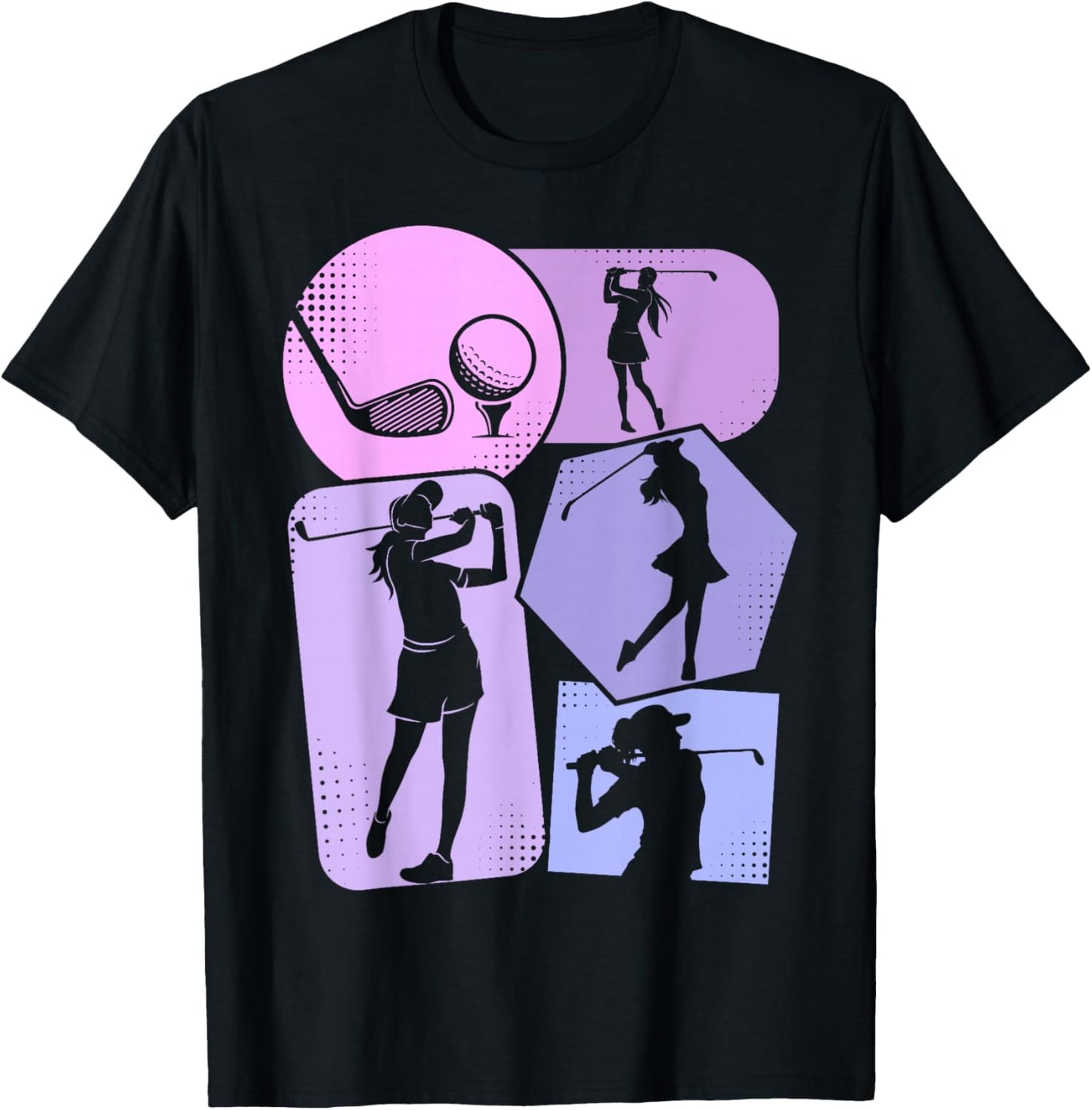 Golf Golfer Girls Women Kids Golfing T-Shirt - T-Shirt | Black