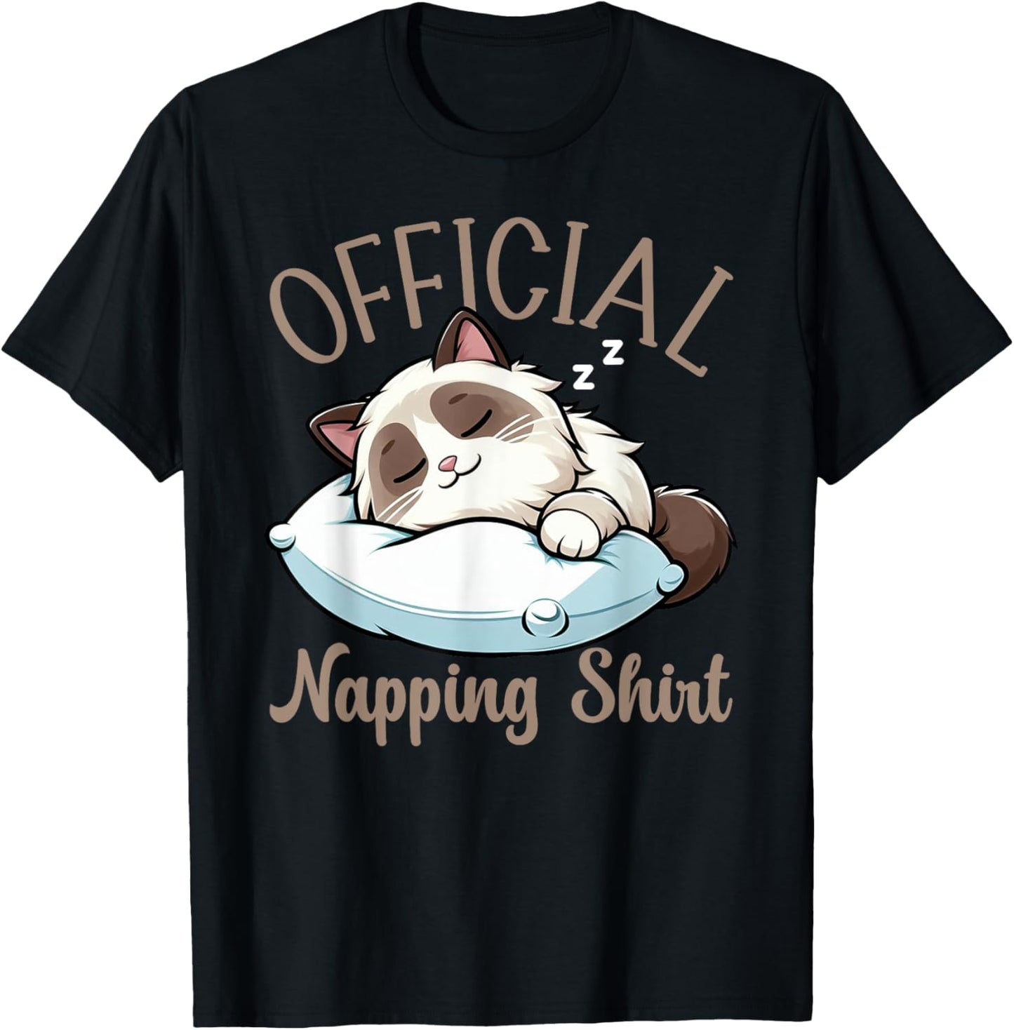 Official Sleepshirt Ragdoll Cat Funny Lazy Sleepyheads Nap T-Shirt - T-Shirt | Black