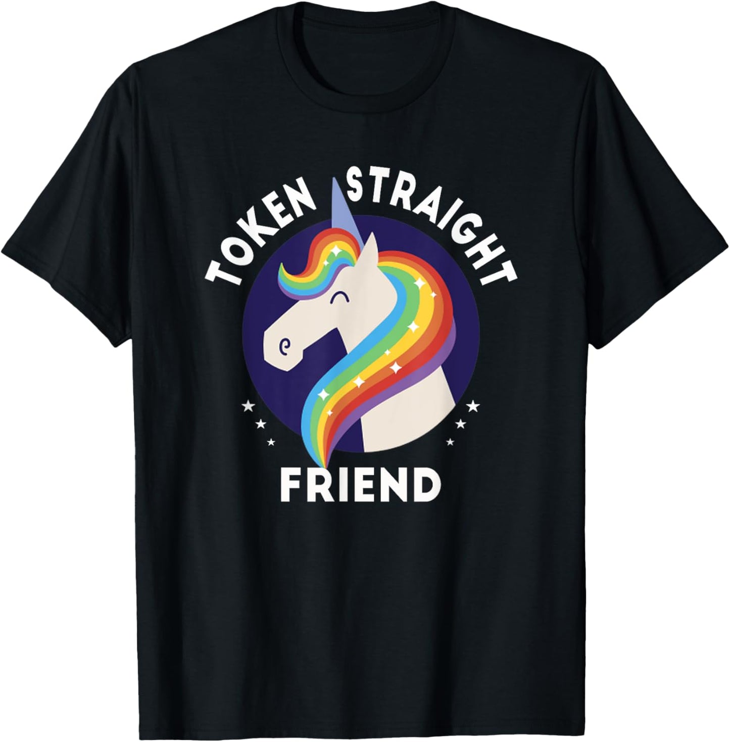 Token Straight Friend Funny Slang Queer Ally Gay Pride Stuff T-Shirt - T-Shirt | Black