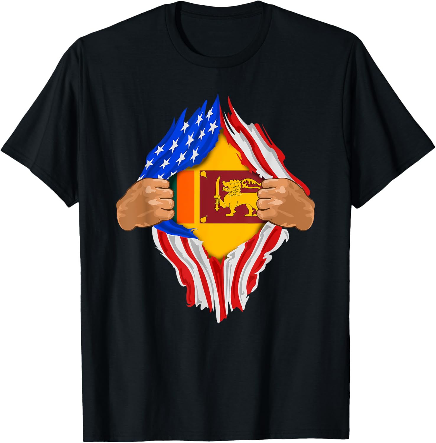 Sri Lankan Blood Inside Me | Sri Lanka Flag Gift T-Shirt - T-Shirt | Black