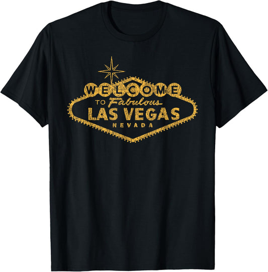 Welcome to Las Vegas Nevada Distressed Sign Souvenir T Shirt T-Shirt - T-Shirt | Black