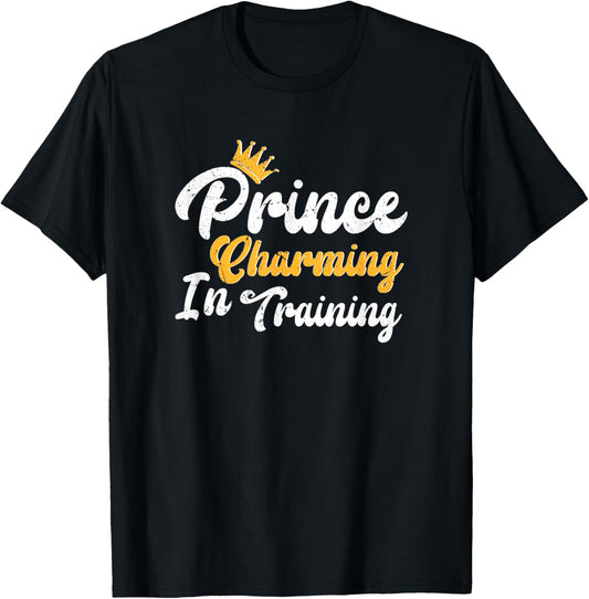 Prince Charming In Training Fairy Tale Hero Birthday Party T-Shirt - T-Shirt | Black