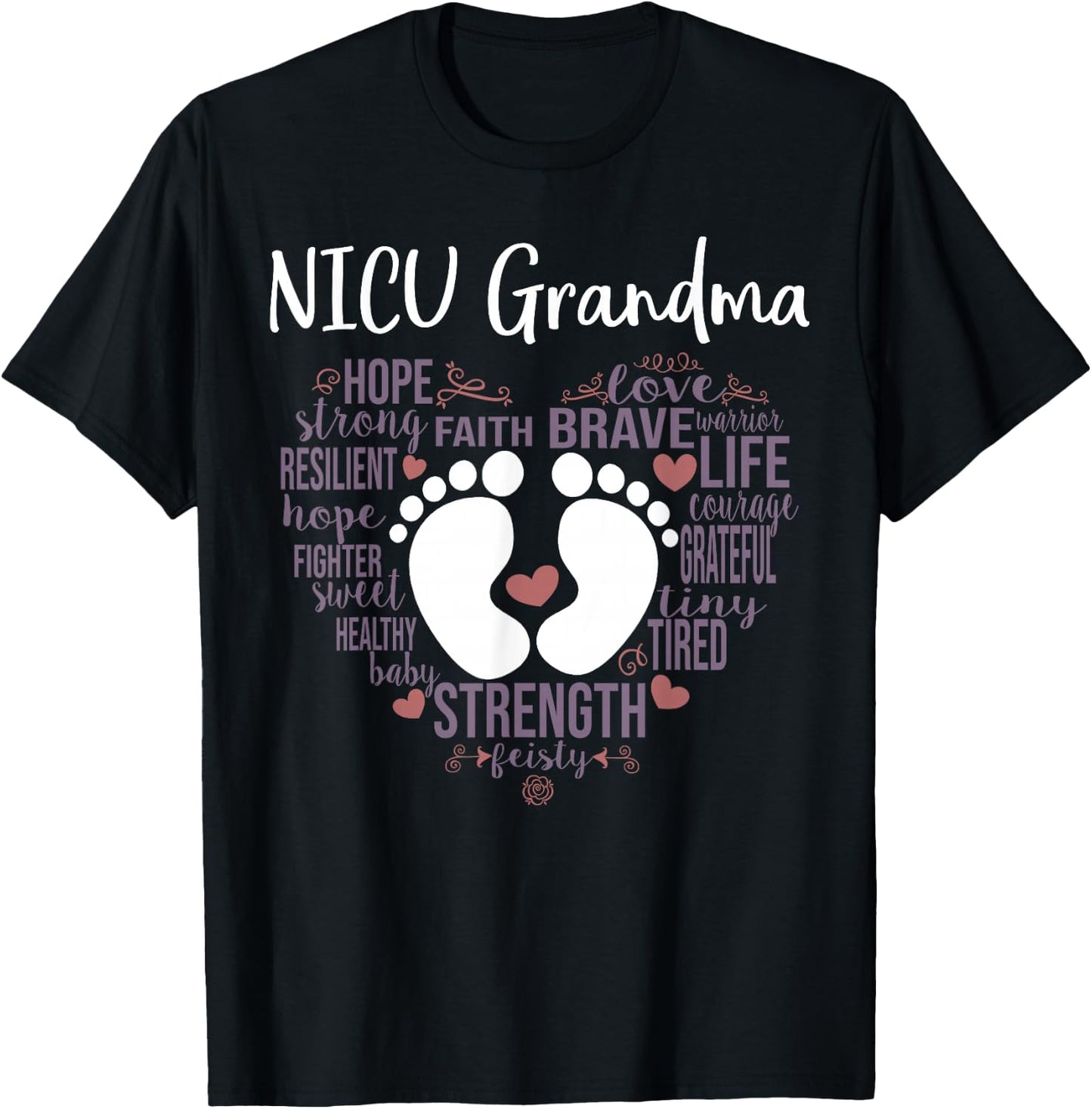 "NICU Grandma" Preemie or NICU Grandma Shirt T-Shirt - T-Shirt | Black