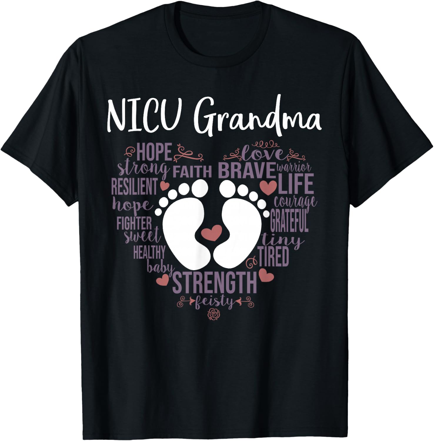 "NICU Grandma" Preemie or NICU Grandma Shirt T-Shirt - T-Shirt | Black