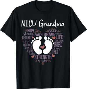 "NICU Grandma" Preemie or NICU Grandma Shirt T-Shirt - T-Shirt | Black