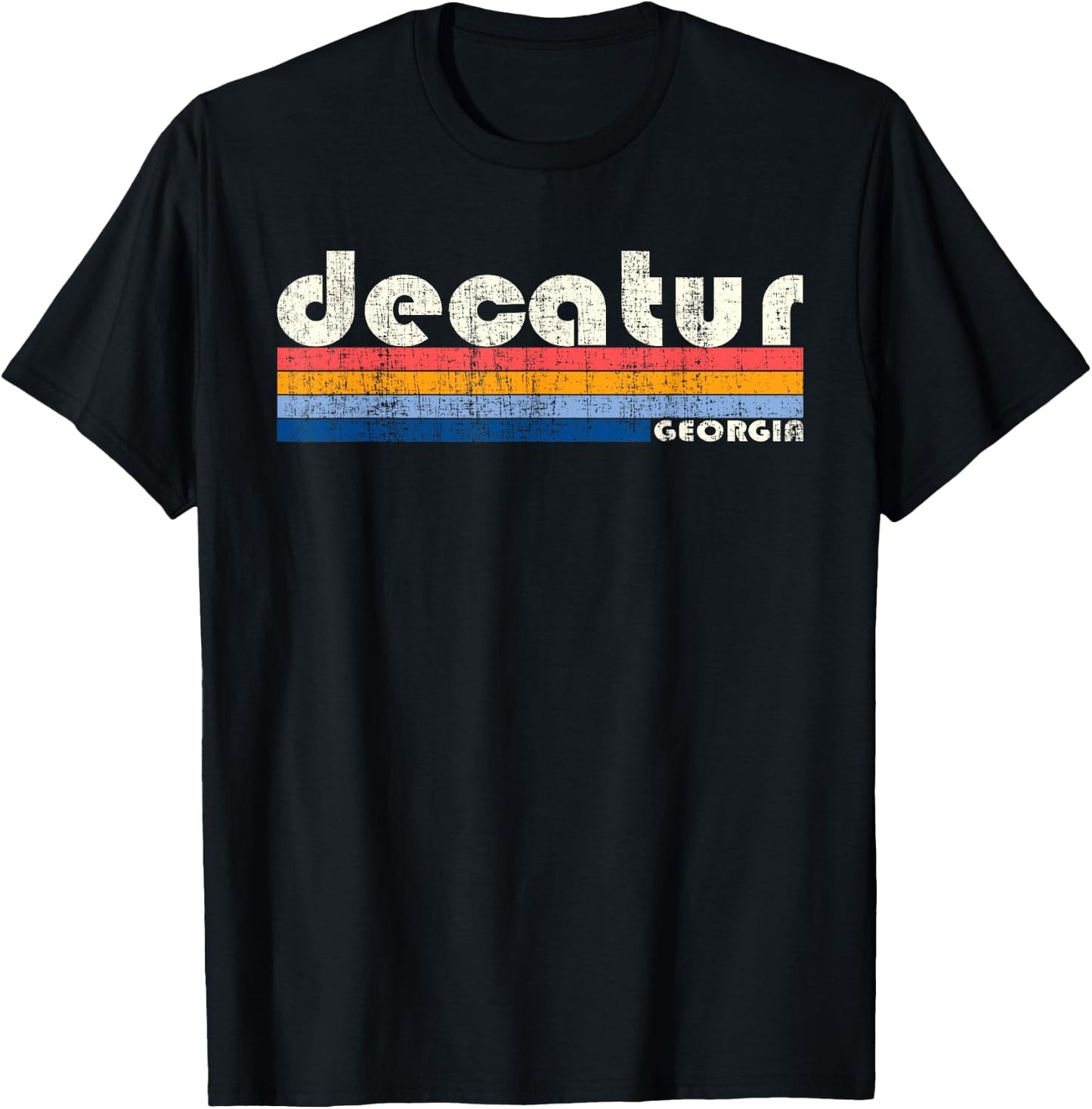 Vintage 70s 80s Style Decatur GA T-Shirt - T-Shirt | Black