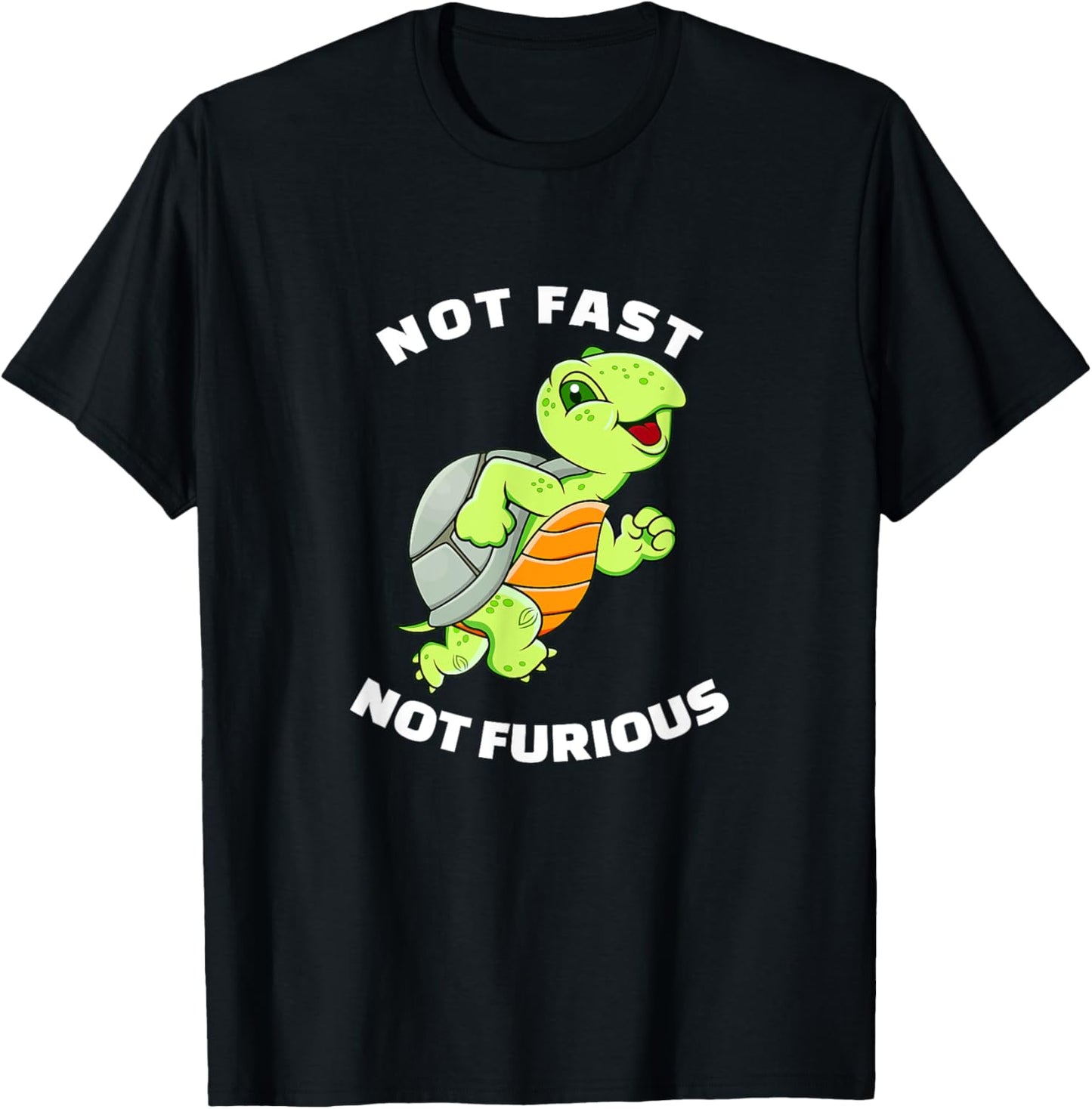 Not Fast Not Furious Funny Sea Turtle Running Team T-Shirt - T-Shirt | Black