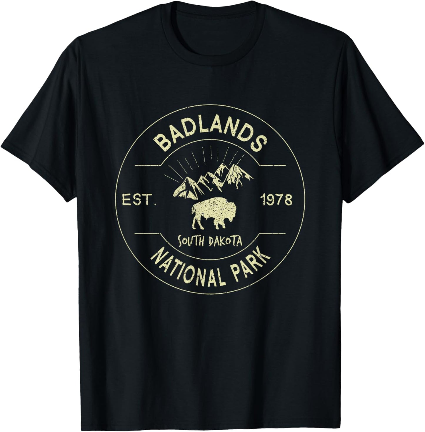 Badlands National Park Retro Vintage South Dakota Mom Gift T-Shirt - T-Shirt | Black