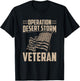 Veteran Shirt Operation Desert Storm Men Women USA Gift T-Shirt - T-Shirt | Black