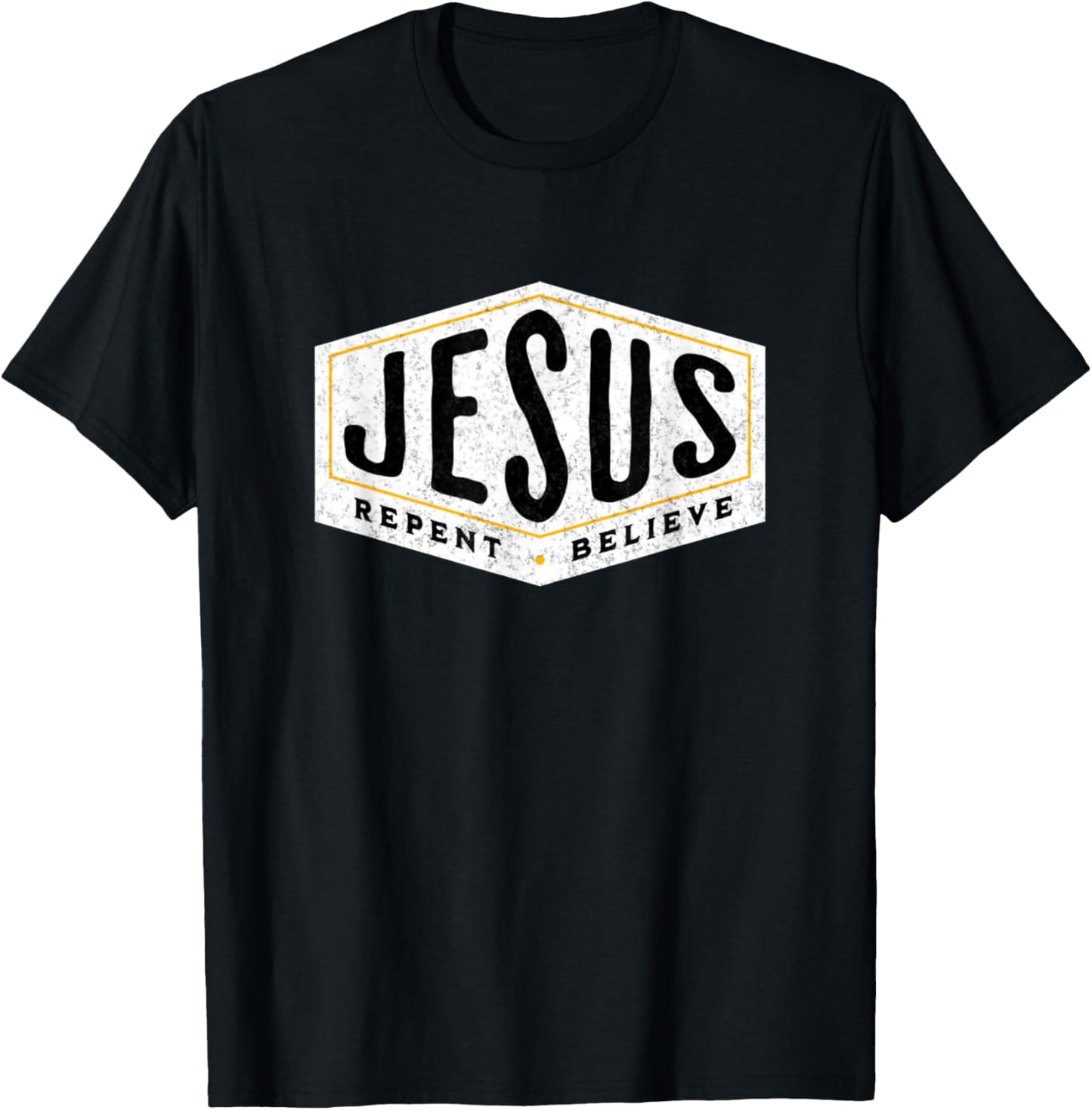 Jesus Christ Repent & Believe Jesus Quote Faith T-Shirt - T-Shirt | Black