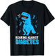 Roaring Against Diabetes Dinosaur T-Rex Diabetes Awareness T-Shirt - T-Shirt | Black